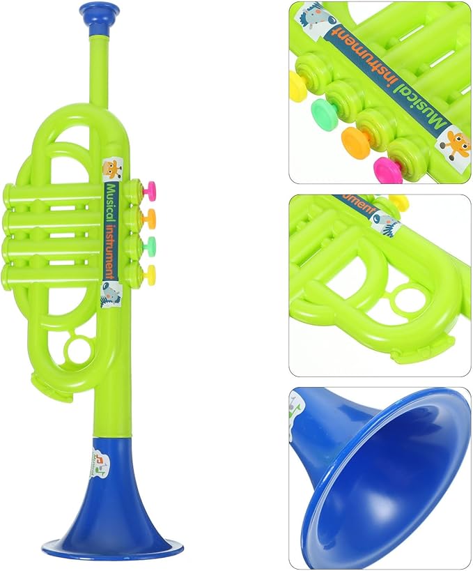 Kids Musical Learning Toy - Creative Instrument Toy for Early Education, Red Abs Trumpet, 13.77x4.33x3.54 Inches, Ideal for Teachers and Classrooms, Random Color
