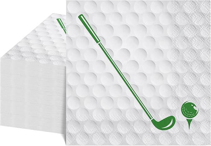 100 Pcs Golf Napkins, Master Cocktail Napkins Disposable Golf Party Decorations for Hole in One Birthday, Master Party