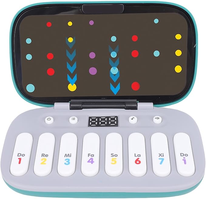 Focket Music Rhythm Game Machine, 6 Levels Electronic Reaction Button Game Machine with Music and Light for Kids 3 to 16 Years (Green)