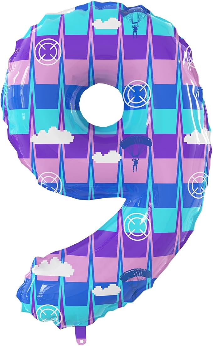 40 Inch Video Game Theme Number 9 Balloons Large Birthday Party Number Balloons Piñata Gaming for Kids Battle Boys Birthday Party Decoration Supplies