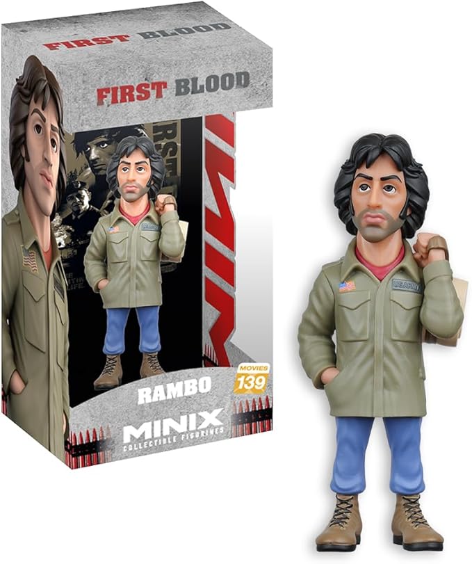 MINIX Bandai Collectible Figure, 12 cm, Rambo: Bridge Part I, Rambo Collectibles for Exhibition, Gift Idea, Toys for Kids and Adults, Movie Fans (MN18864)
