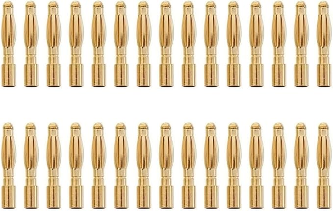 20Pairs 2.0mm Gold Plated Male and Female 2mm Bullet Banana Connectors Plugs for DIY RC Battery ESC Motor
