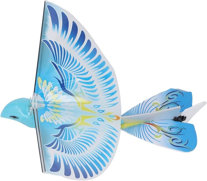 Flying RC Bird Toy 2.4GHz USB Charging LED Flapping Bird for Indoor Outdoor (Blue)