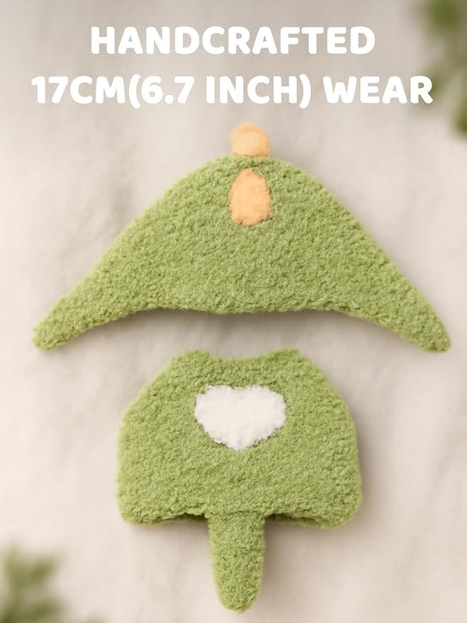 Clothes for LABUBU 17cm Doll (NO Dolls), Dinosaur Outfit for LABUBU, Dino Dolls Keychain Accessories, Faking Animal Style Outfit Jumpsuit Dinosaur Costume for Dolls (Green)