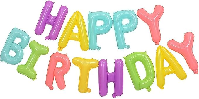 Candy Happy Birthday Balloons Banner 16 Inch Mylar Foil Letters