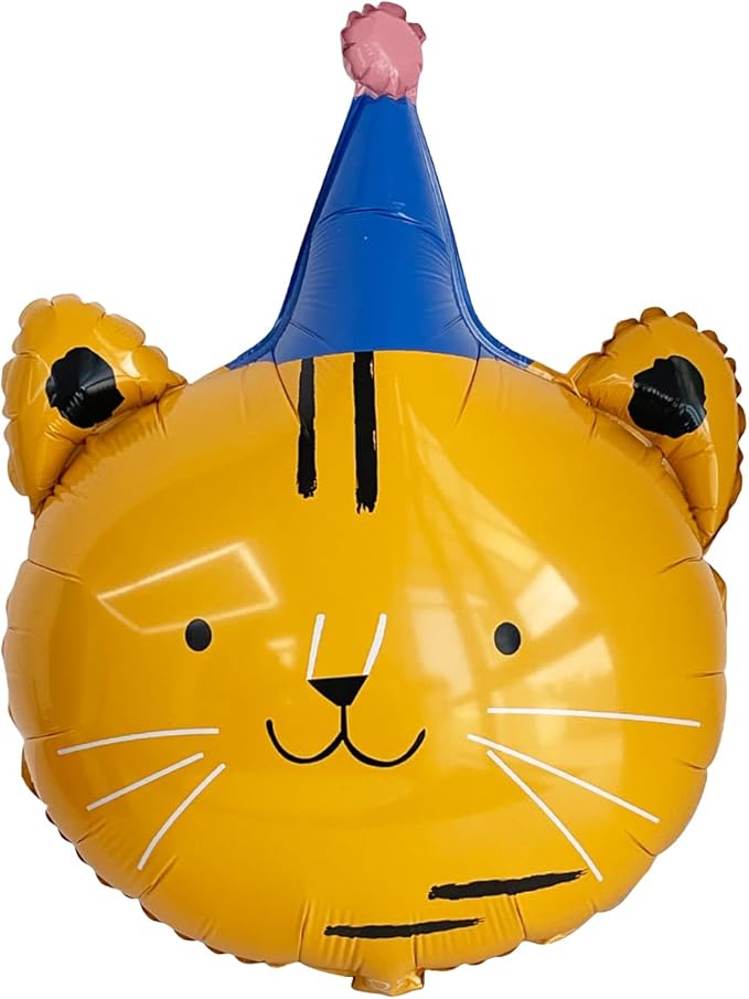 Animal Head Foil Balloon Kit, Lion Bear Monkey Cat foil balloon, Birthday Party Decorations, Baby Shower Supplies (Cat(2 pieces))