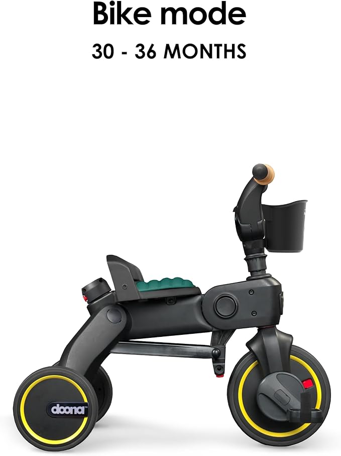 Doona Liki Trike S5, Racing Green - 5-in-1 Compact, Foldable Tricycle - Suitable for Toddlers 10 to 36 Months