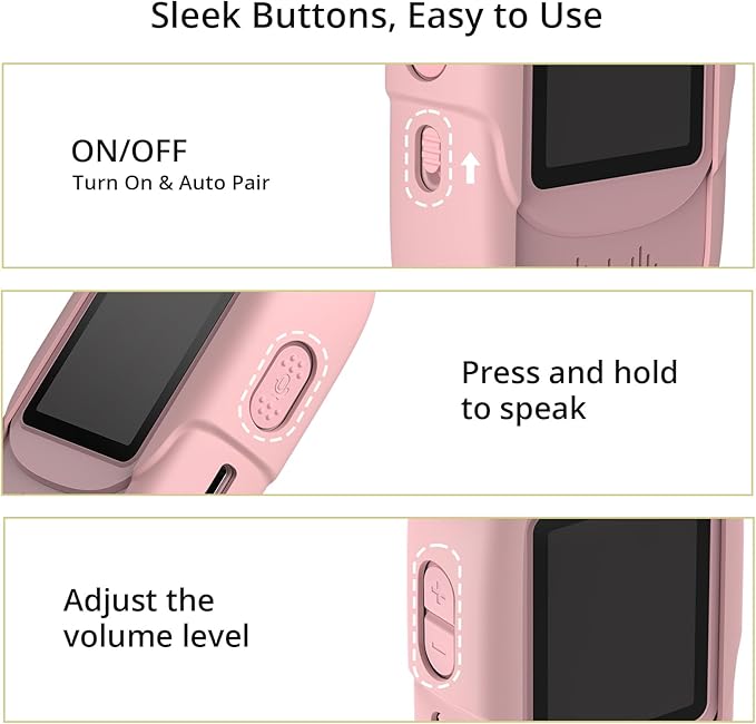 Anbte Video Walkie Talkies for Kids with Cute Silicone Case, 2 Pack Rechargeable Two Way Radios Toys for Boys Girls Age 3-8, Easy to Use, for Family Game Outside Camping Indoor Outdoor, Pink