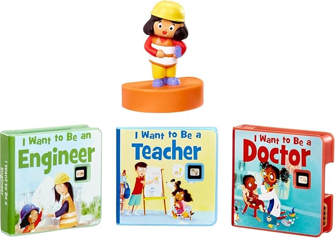 little tikes I Want to Be: Helper Collection for Story Dream Machine - 3 Stories & 1 Character, Storytime Books with Audio Play Character, For Boys and Girls Ages 3+