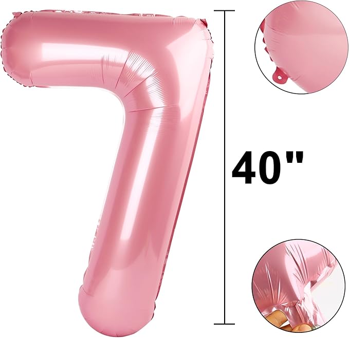 40 Inch Pearlescent Pink Number 17 Balloon Number 17 Balloon 40 Inch,17th Birthday Party Decorations for Boy or Girl Huge Mylar Anniversary Party Supplies