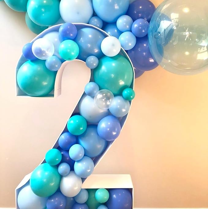Ocean Balloons, 60pcs 12 Inch Turquoise Balloon Transparent Balloons Metallic Blue Teal Blue Balloon for Under the Sea Party Baby Shower Wedding Shark Party Decorations