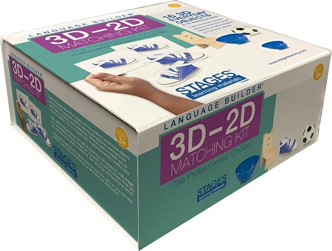 Stages 3D-2D Matching Kit - Language Builder Flashcards with Realistic Toy Figures & Photo Cards for Autism Learning & ABA Therapy