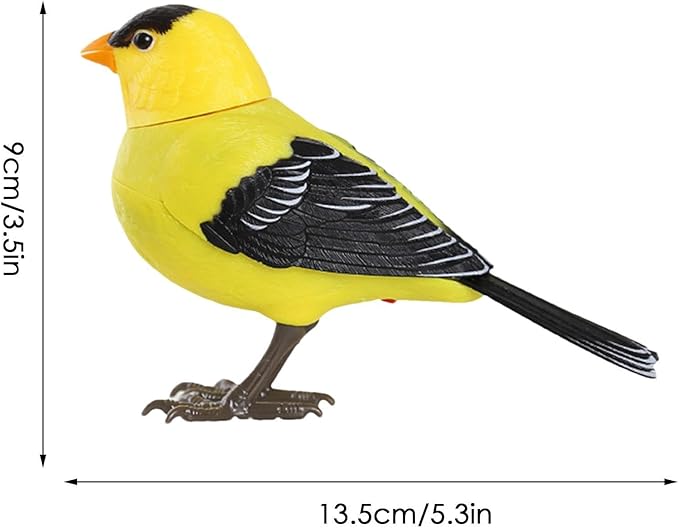 Electric Bird Toy, Realistic Singing & Chirping, Battery Operated, Light & Voice Control for Home Decoration