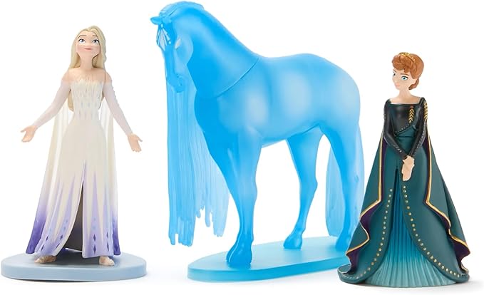 Disney Store Official Frozen Figure Set – 8 Fully Sculpted Disney Figures Including Anna, Elsa, Olaf, Kristoff & More in Double-Tiered Box with Scenic Backgrounds