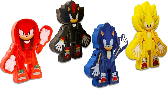 Sonic The Hedgehog Blind Bag Party Favors for Kids Birthday - Bundle with 6 Sonic Mystery Packs with Figures and Loot Bags Party Supplies