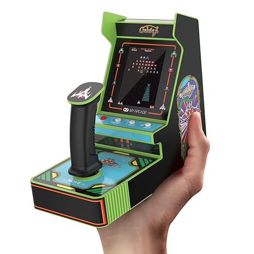 My Arcade Galaga Joystick Player : Officially Licensed Galaga and Galaxian Video Game Console, Fun Portable Mini Game 3.2" Full Color Display