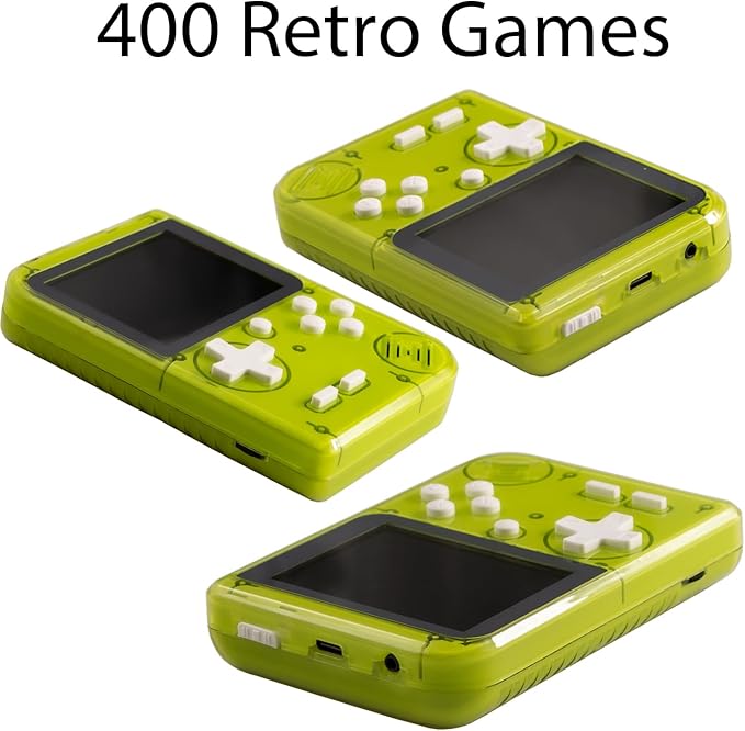 Retro Mini Game Machine with 400 Classical FC Games Handheld Game Console 2.8-Inch Color Screen Support for TV Output , Presents Birthday for Kids, Adults (Green)