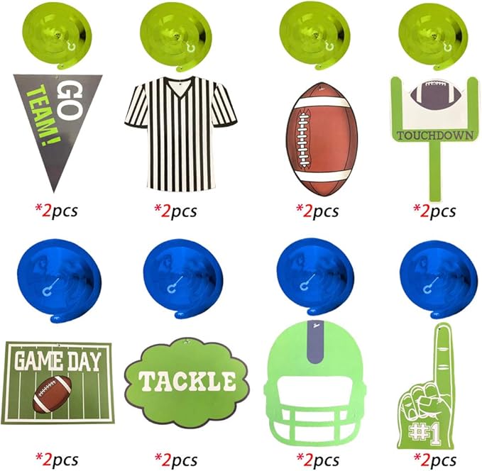 30Ct American Football Hanging Swirl Decorations - Football Game Day Decorations,Sport Game Day Party Supplies