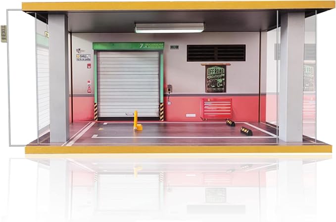 Display Case for 1/18 Diecast Cars,Acrylic Display Case for 1/12 Scale Toy Motorcyle with LED Lighting, Off Road-3 Open Side