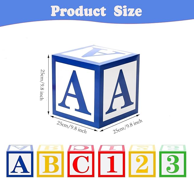 6 Pcs Cartoon Friend Street Party Decoration ABC and 123 Alphabet Balloon Box Back to School Decoration Cartoon Story Decor for School Graduation Birthday Party Supplies