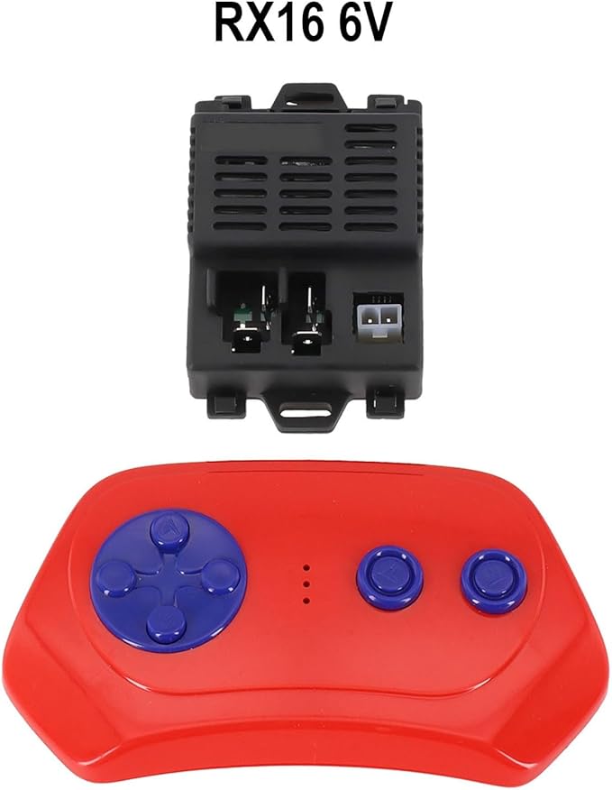 2.4G RC Remote Control Receiver 6V 12V 24V Electric Motor Controller Compatible for Children Electric Toy Car with Battery Installation Instructions(RX16 6V Full set)