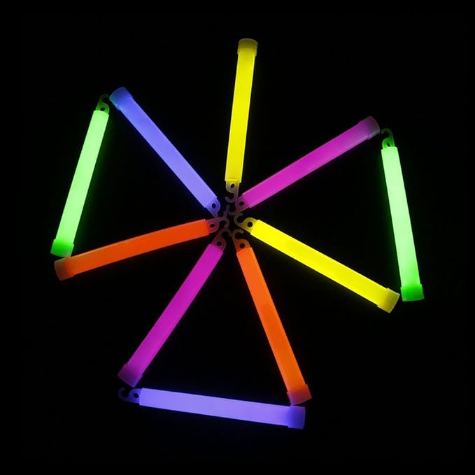 novelinks 100 Pcs 6'' Premium Glow Sticks Bulk - Ultra Bright Large Glow Necklaces Light up Glow in The Dark, Emergency Glow Sticks, Long-lasting Lighting Waterproof