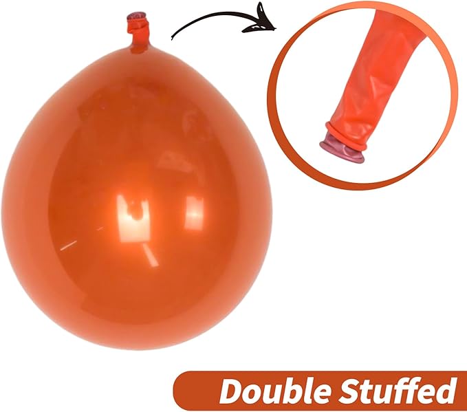 Chrome Orange Balloons, 50 PCS Double-Layered Metallic Copper Bronze Balloons, Shiny Thick Chrome Metallic Dark Burnt Orange Latex Helium Balloons for Birthday Wedding Graduation Party Decorations
