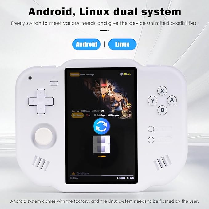 MagicX Zero 40 Handheld Game Console, 4.0 Inch IPS Screen Retro Video Games Consoles with 4300mAh Long Battery Life & 64GB TF Card Preloaded Games, WiFi Wireless Connection Classic System (White)