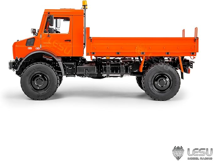 LESU U4023 AWD 1/14 RC Off Road Car Metal Radio Control All Terrain Vehicle Light Truck Model Axle Lock Wheel Hub Reduction Hobby Grade Model for Ages 14+(Orange)