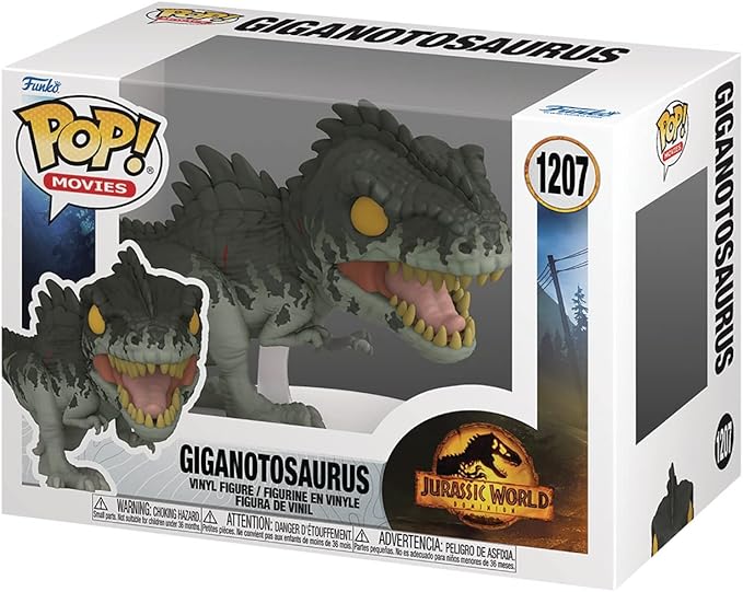 POP Jurassic World Dominion - Giganotosaurus Funko Vinyl Figure (Bundled with Compatible Box Protector Case), Multicolor, 3.75 inches