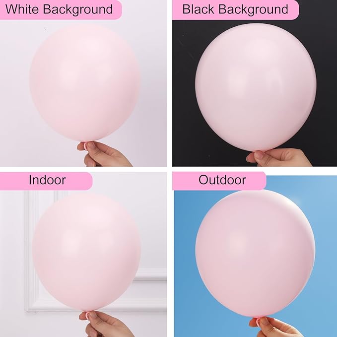 RUBFAC Pale Pink Balloons 129pcs Different Sizes Pack of 18 12 10 5 Inch, Latex Light Baby Pastel Pink Balloon Garland Arch Kit for Baby Shower Engagement Bachelorette Wedding Birthday Party