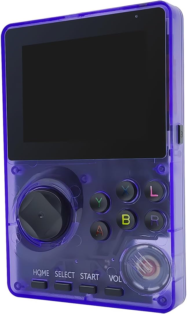 16 Bit Game Console 2.8-inch Super Wide Lcb Preloaded 100 HD Handheld Video Game Seniors Electronic Games Player Birthday Present Xmas (Transparent Purple)