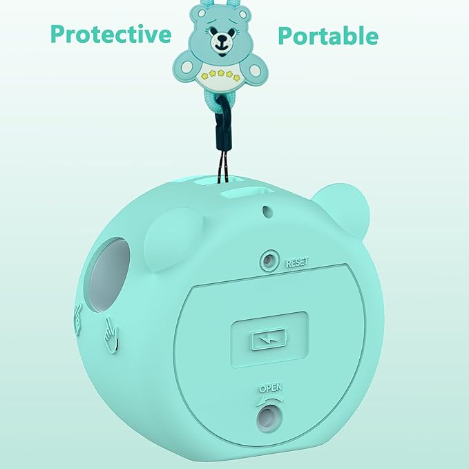 JCHPINE Silicone Cover Case for Punirunes Interactive Digital Toy, Protective Skin Sleeve for Punirunes Digital Pet Toys Squishy Characters Electronic Pets Accessories (Teal Case)