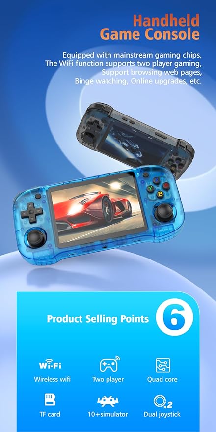 R46H Retro Handheld Game Console - Over 15000 Classic Games, 4.2- Inch IPS Screen, Over 10+Emulators, Rechargeable Portable Pocket Game Console，ChristmasGift (64G Purple)