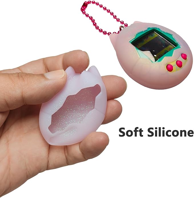 JCHPINE Silicone Cover Case for Tamagotchi Original Digital Pet, Protective Sleeve Skin for Original Tamagotchi Electronic Pet Toys Accessories (Only Case) (Purple)