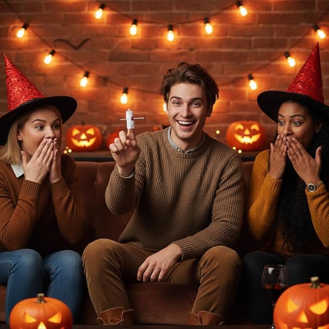 White Scary Prank Props Funny Trick Accessories Horrific Items, Fake Nail Through Finger Prank for April Fool Carnival Party Halloween Bloody Finger Parts,Fun Items