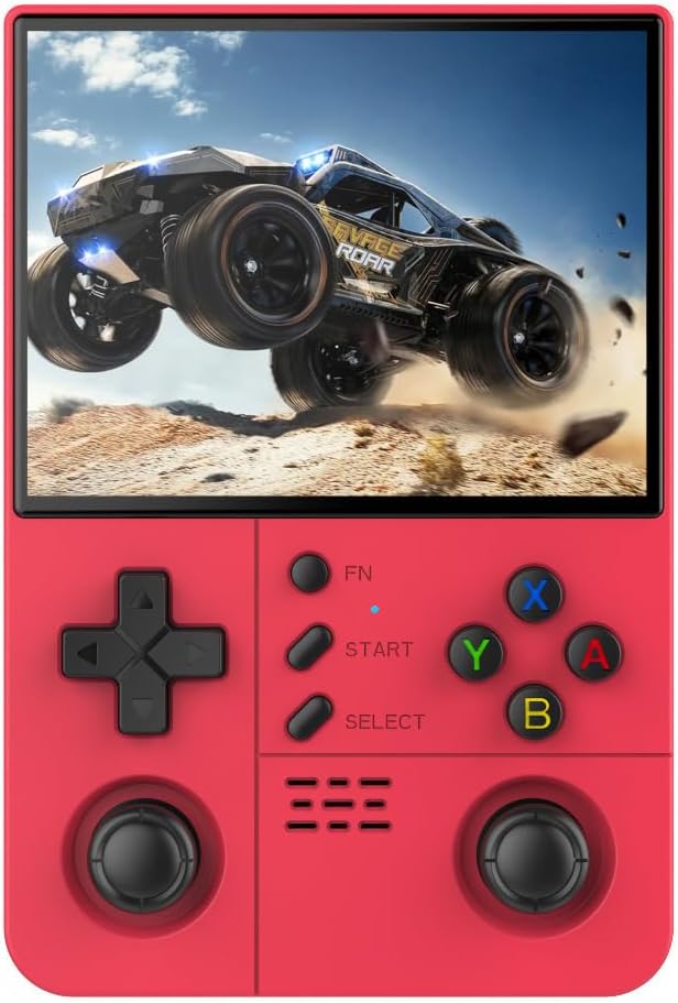 R40XX PROMAX Retro Handheld Game Console,15000+ Games with Open Source Linux System,30+Emulators,4.2-Inch IPS Screen Portable Game Console,4500mAh Battery,Gifts for Adult (Deep red)