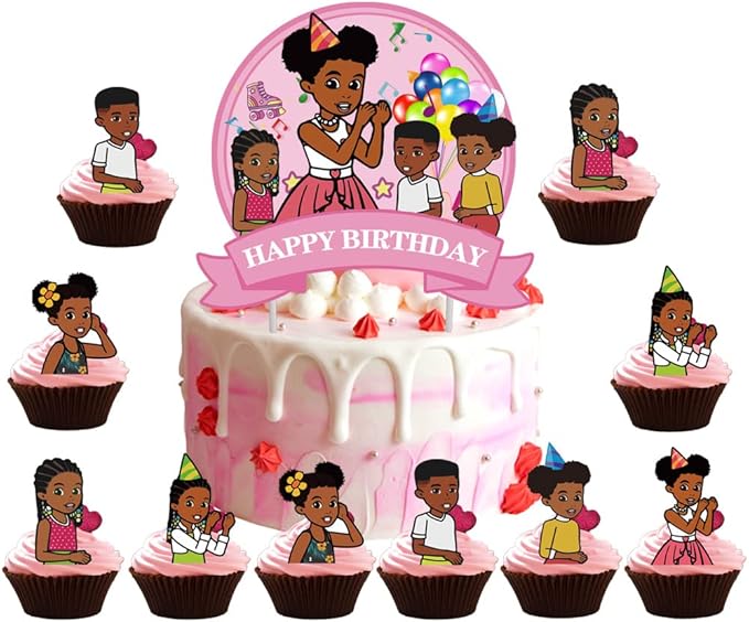 25pcs Children Cake Toppers Cupcake Toppers Cake Decorations,Children Birthday Party Supplies Decorations (8)
