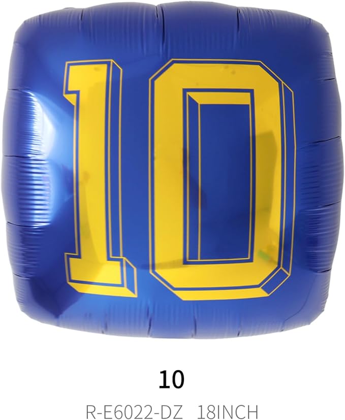 4D Football Balloons Set - Soccer Field, Cleats, Jersey & Goat Shapes | Sports Party Decorations for Fans, Birthday, Game Day (blue &yellow)