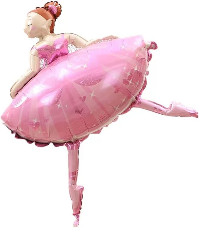 2PCS Pink Ballet Dancing Girl Foil Balloon Aluminum Foil Mylar Helium Party Balloon for Birthday Party Decoration Wedding Baby Shower Ballet Dancing Themed Party