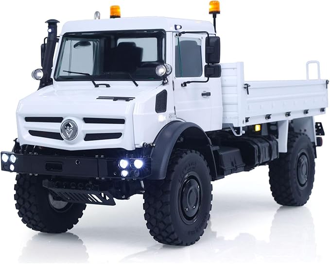 LESU 4 * 4 1/14 RC Off Road Car U4023 Metal Remote Control Crawler ATV Light Truck Mt44023 Model Wheel Hub Reduction Axle Lock Hobby Grade Model for Ages 14+(White)