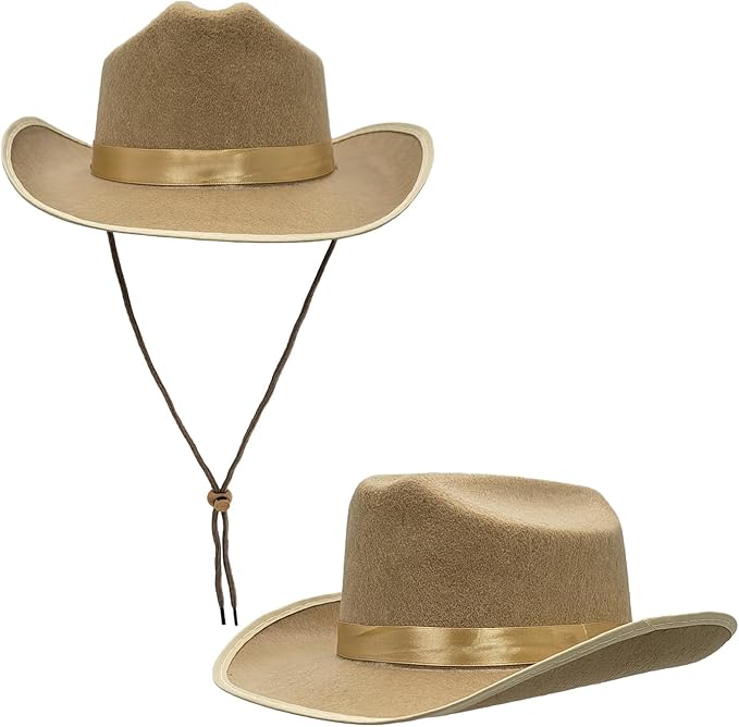 The Dreidel Company Cowboy Felt Western Hat, 22" Circumference Dress Up Costume Clothes for Kids, Pretend Play, Party Favors