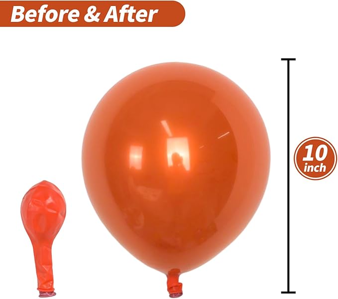 Chrome Orange Balloons, 50 PCS Double-Layered Metallic Copper Bronze Balloons, Shiny Thick Chrome Metallic Dark Burnt Orange Latex Helium Balloons for Birthday Wedding Graduation Party Decorations