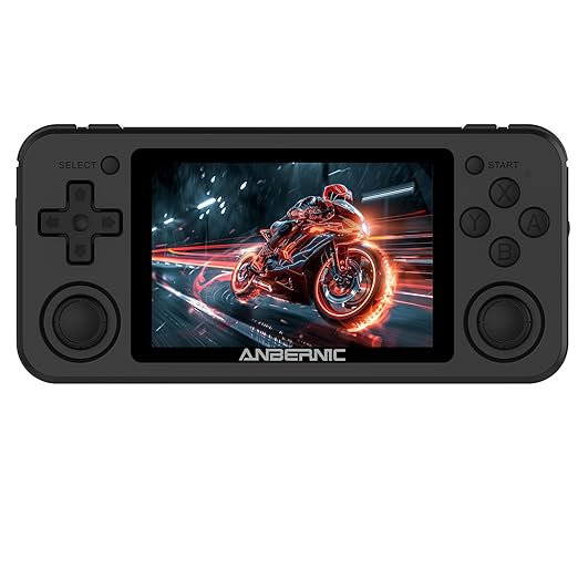 RG351P Handheld Game Console RG353P Retro Gaming Console RG353P Portable Game Console Linux and Android Dual OS 3.5" IPS Screen 64G TF Card 3500mAh Battery Support 5G WiFi 4.2 Bluetooth Black