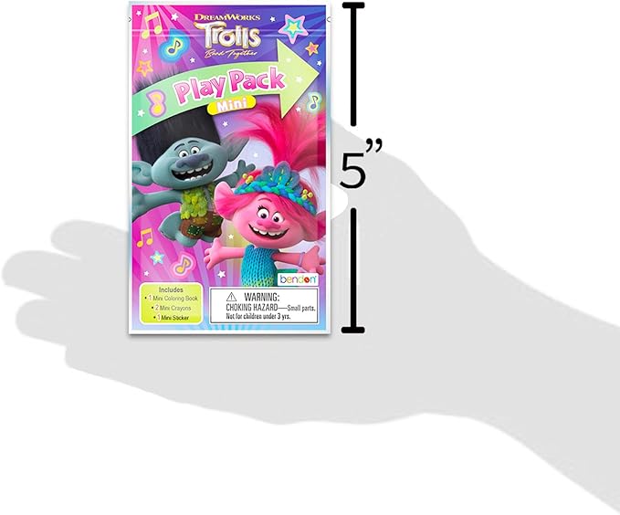 DreamWorks 8 Pc Trolls Mini Party Favors Set - Bundle 8 Play Packs with Mini Coloring Books, Stickers, and Goodie Bags | Trolls Birthday Party Supplies Decorations