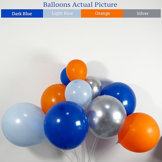 141PCS Blue Orange Race Car Balloon Arch Kit with Flame Foil Balloons, Monster Truck-Inspired Birthday Decorations, Tire Balloons, Racing Party Supplies for Boys, Balloon Garland Kit