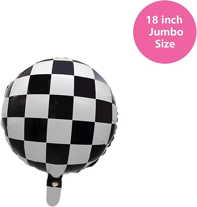 100% LIKED Two Cool Balloon Set, 40” Black Two|Black & White Smiley Face Latex |Checkered Foil for 2 Cool Birthday Decorations, Smiley Face Party Deco, Baby Shower,2nd Birthday Party Supplies