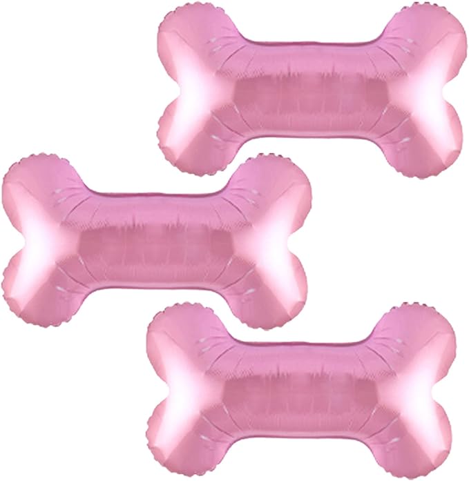 Dog Paw Shaped Foil Balloons Bone Shaped Foil Balloons Dog Party Balloons Decorations for Pets Party Kids Birthday Baby Shower Decorations (Pink 3pcs)