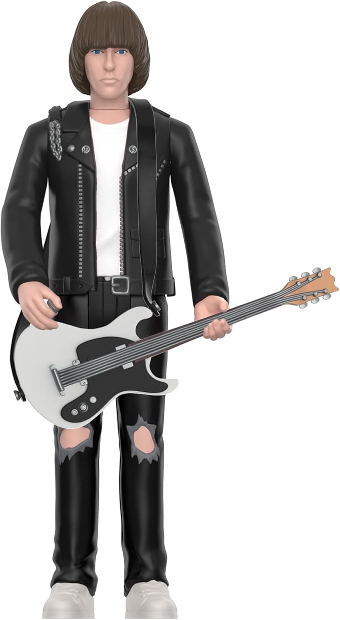 Super7 Johnny Ramone (White Shirt) - 3.75" Johnny Ramone Action Figure with Accessory Classic Music Collectibles and Retro Toys