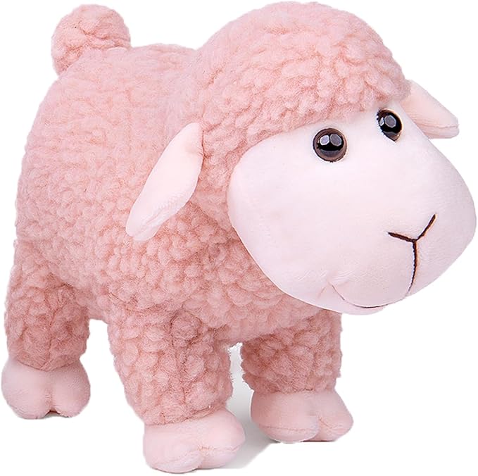Tiny Heart Sheep Stuffed Animal, Sheep Plush Toy, Lamb Stuffed Animal Cute Soft Stuffed Lamb Kids Boys and Girls Birthday Home Decor Cuddly Pink Lamb Toys (Standing)